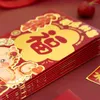 Envoltório de presente 6 Pçs / set Cartoon Dragon Ano Envelope Vermelho Bonito Cartão Branco Lucky Bolso Plugável Pacote Engrossado Capina