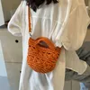 Crossbody Cotton Thread Woven Bag New Versatile Hollow Grass Holiday Beach Xiaoqing Women s 240312