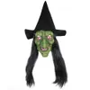 Designer Masks Halloween Witch Latex Mask Terror Long Hair Cosplay Party Ball Ghost House Headgear Live Props