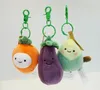 Plush Keychains New plush toy simulation vegetable backpack pendant plush key ring meaning girl heart small accessories