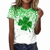 T-shirt das mulheres St.Pat Day Mulheres T-shirt Irlanda Trifolium Gráfico Camisetas Verde Trevo Impressão Festival Festa de Saint Patrick Tees Top L24312