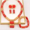 Necklace Earrings Set Fashion Nigerian Coral Beads Jewelry