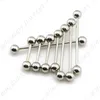 BOGIndustrial Barbells Stainless Steel Straight Barbell Tongue Bars Nipple Rings Body Piercing Jewelry 50pcslot 14g 240226