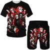 Mens Clown 3D Printed Summer Tracksuit Set Tshirt Shorts 2 Piece Outfits Casual Hip Hop Street Suit Man Sets Clothing 240314