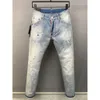 Jeans masculino Classic Classic Jeans Jeans estilo Slim Stretch Stone Wash Process Ripped Jeans Asian Tamanho 28-38 379 350