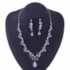 أغطية رأس ذهبية مع أوراق مجموعة AAA Zircon Bride Crown Netclace أقراط ثلاث قطع مجوهرات مجموعة إكسسوارات إطلاق النار في الشارع