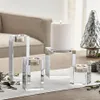 Kolacja dla Valentine's Tealight Candlestick 7 Crystal Day Table Size Holders Candle Mały centralny element świecy do domu D320p