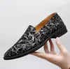 Shoes Designer Leather Men Printed Loafers Street Dance Wedding Party Dress Sneaker Flats Breathable Casual Non-slip Walking Shoes Plus Size 36-47 5