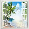 Sea window scenery background wall 3D background painting modern living room wallpapers235S