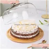 Piatti Piatti Piatto Pasticceria Conveniente Vassoio Snack Con Vetro Er Antipolvere Torta Bambù Legno Drop Consegna Casa Giardino Cucina Sala Da Pranzo Dh4Rc