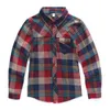 2024 Spring Cotton Kids Clothes Fashion Casual Handsome Shirt for Children blouses Boys Plaid Long Sleeve dress Shirts 240311