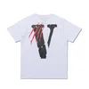 Vlone T-shirt Big "V" Tsgirtmen's / Women's Couples Casual Fashion Trend High Street Loose Hip-Hop100% Cotton Printed Round Neck Shirt US Size S-XL 1553