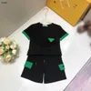 Survêtements de marque pour bébé, ensemble deux pièces avec logo vert pour enfants, taille 90-160 CM, T-shirt à col rond, costumes pour garçons et filles, t-shirt et short, 24 mars