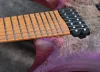 Novo 7 cordas guitarra elétrica sem cabeça roxo explosão torrado wenge pescoço