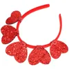 Bandane Fascia per capelli Adorabile Cravatta per capelli Decora Ragazza Cuore Cerchi in plastica per San Valentino Accessori rossi per le vacanze Fasce per bambini