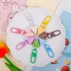 Keychains Lanyards ins 화려한 달콤한 귀여운 창조적 인 치즈 키 체인 캔디 색상 다목적 크림 치즈 블록 마카롱 시스템 시뮬레이션 음식 펜던트 LDD240312