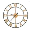 Horloges murales 40/47/60/80cm 3D Vintage Horloge Fer Art Creux Chiffre Romain Grande Montre Pour Salon Chambre Décorations de La Maison