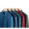 Primavera manga longa polo masculino camiseta turn-down colarinho solto sólido xadrez moda casual negócios botão topos 240309