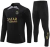 2024 francuski fran CE Tracksuit Paris Training Suit Jersey Benzema Mbappe Equipe de Full Sets Zestaw dla dzieci Mężczyźni 23 24 25 PPSG Half Pull Long Sleeve Chandal Futbol