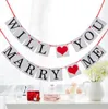 Wil je met me trouwen Valentijnsdag Decoratie Banners Huwelijksaanzoek Sign8105292