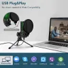 Mikrofoner USB Micro Condenser Desktop Gaming Microphone för PC Laptop Karaoke Mic Professionnel för YouTube -inspelning