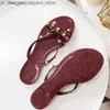 Tofflor Summer Women Beach Flip Flops Shoes Classic Quality Studded Ladies Cool Bow Knot Flat Slipper Female Jelly Sandals L230520 Q240312