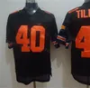 Retro Football 40 Pat Tillman Jersey Men 75 -årsjubileum Vintage All sömd röd svart vit färg för sportfans andas Pure Cotton High Men till försäljning uniform