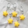 Klapetyki Smyczowe gwiazdy żółte różowe gwiazdy brelokowe urocze miękkie pentagram puckie żółte/różowe zabawne zabawne dekoracyjne ldd240312