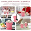 Disposable Cups Straws 25 Sets Planter Cake Cupcake With Lids Paper Novelty Plastic Dessert Flowerpot