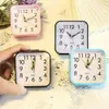 Other Clocks Accessories Square Analog Display Home Decor Bedroom Night Light Alarm Clock Daily Non Ticking Battery Operated Alarm Clock Small Night LampL2403