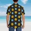 Мужские повседневные рубашки, пляжная рубашка в стиле ретро с символом, мужская пляжная рубашка с короткими рукавами и солнцем и луной, новинка, большие блузки, подарок на день рождения