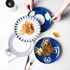 Borden 8 inch INS Creatieve Japanse keramische plaat Diepe ronde biefstuk Diner porselein Huishoudelijke schotel Keukenservies