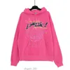 Young Thug 555555 Men Women Hoodie Hoge kwaliteit Schuimafdruk Web Grafische roze sweatshirts Y2K PULLOLLS S14H
