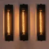 Moderno estilo industrial design preto ferro lâmpada de parede americano loft pintura restaurante decoração led e27 tubo luz quente 220v246s