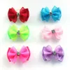 Hundkläder 100st handgjorda husdjurshårbågar Rhinestone Variety Lace Ribbon Bow Dogs Grooming Accessories Supplies257m