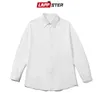 LAPPSTER hommes mode coréenne blanc à manches longues chemises hommes Harajuku noir surdimensionné chemise mâle bouton Up Blouses 5XL 240307