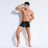 Underpants Fashion PVC Leather Wetlook Lace Up Sexy Shorts Panty Men Clubwear Ecopelle Fitness Panties Fetish Erotic Costumes