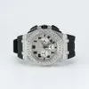 Stylish watch featuring a moissanite half diamond dign with a rubber strap ensuring a fashionable and elegant appearance