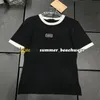 デザイナー印刷された半袖乗組員ネック通気性Tシャツ夏のルース快適な編み物の女性シャツ