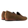 Casual schoenen Luxe herenloafers Suède Penny Loafer Slip-on Bruine herenschoen Kantoor trouwjurk Zomer