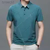 Polos pour hommes été nouveau polo en soie de glace t-shirt à manches courtes pull solide bouton d'affaires décontracté vintage élégant ldd240312