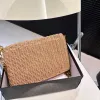 Women Raffias Designers Bag Fashion Metal Stain Handbag Beacs Weave Bags Luxury Mens Wallets Envelope Crossbody Clutch Straw Beach Counter Bag