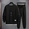 Homens Tracksuits Homens Tracksuit Conjunto Aconchegante Calças de Moletom com Cintura Elástica Bolsos de Tornozelo para Estilo Desportivo Outono Inverno Jogging Terno