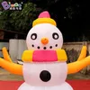 Design original por atacado 6mh (20ft) com publicidade de soprador de boneco de neve inflável de boneco de neve bola de cartoon para decoração de eventos de festa de natal