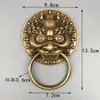 Chińskie folk Feng Shui Old Bronze Copper Foo Fu Dog Lion Head Bload Brother2501