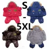 겨울 따뜻한 작은 개 애완 동물 옷 패딩 까마귀 jumpsuat 바지 의류 xs-5xl 도착 240226