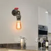 Industrial Water Pipe Rust Wall Light Steampunk Vintage E27 Edison Lamp Sconce Lunminaire For Corridor Cafe Bar Home2510