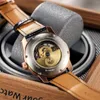 손목 시계 Oblvlo Dragon Watch Men Luxury Hollow-Out Leather Strap 기계식 자동 Relogio Masculino JM-Dragon