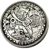 HB45 Hobo Morgan Dollar Skull Zombie szkielet kopia monety mosiężne ozdoby rzemieślnicze akcesoria dekoracyjne 286s