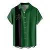 Camisas casuales para hombre MSIEESO Camisa Patrón de trébol verde Impreso en 3D St Patricks Da Moda Verano Manga corta Streetwear Tops Y9NJ